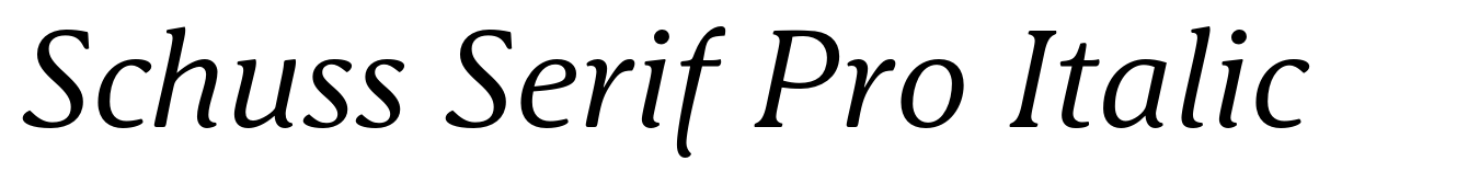 Schuss Serif Pro Italic